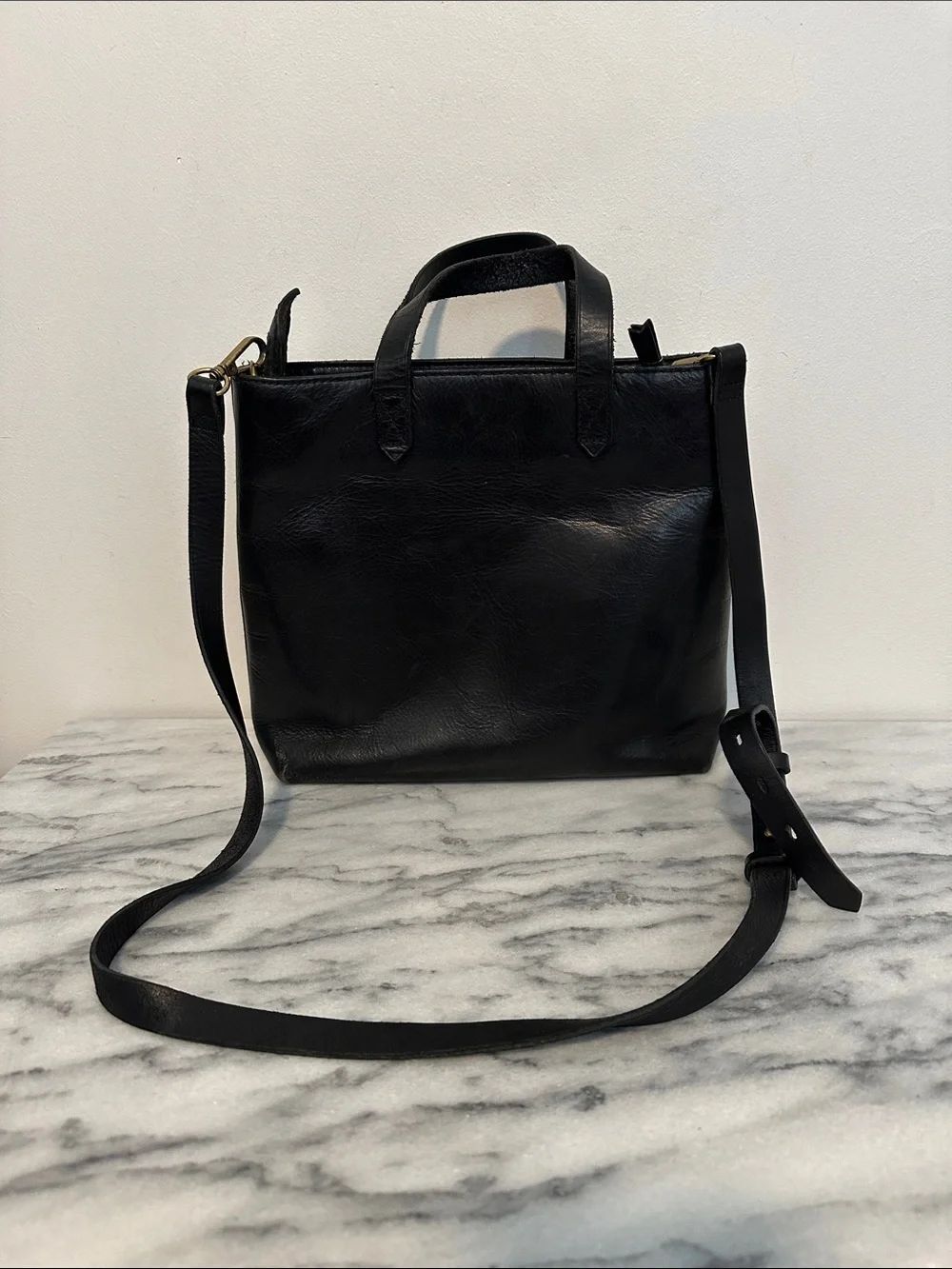 Madewell || The Zip-Top Transport Crossbody Tote Bag Convertible black